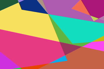 Colorful flat abstract geometric psychedelic pop art poster background