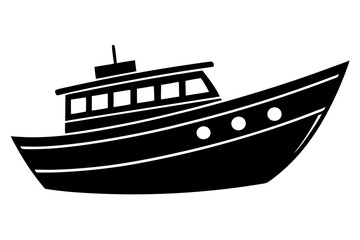 Boat icon silhouette vector illustration on a white background
