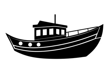 Boat icon silhouette vector illustration on a white background
