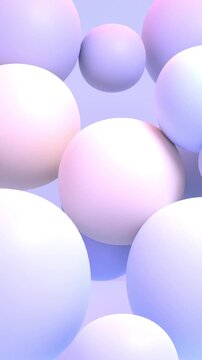 Looped vertical 3d pastel balls animation.