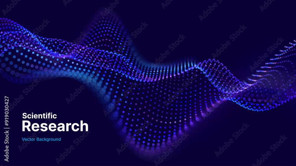 Poster Cyber Big Data Flow Particles Bokeh. Digital Neural Network. Concept of AI Artificial Intelligence Technology Machine Deep Learning. Digital Communication. Science Technology Presentation Vector.
