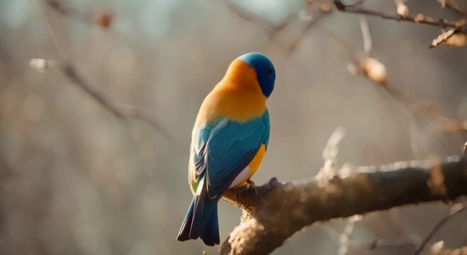 Colorful Parrot on a Branch