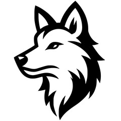 Wolf head esport logo silhouette