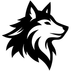 Wolf head esport logo silhouette