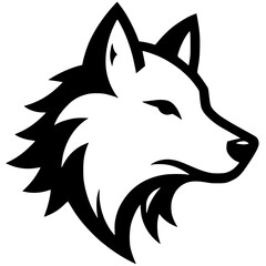 Wolf head esport logo silhouette