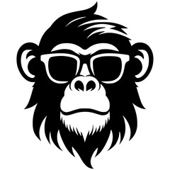 Cool monkey t-shirt design silhouette