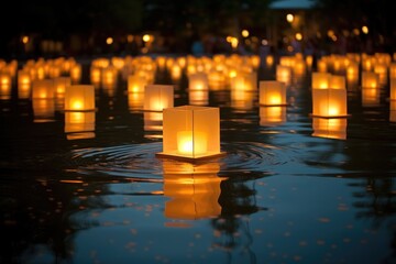 Floating Lanterns: Photograph scenes of floating lanterns on calm pools, creating a magical ambiance.