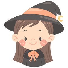 Illustration of Cute Witch. perfect for Pattern Design, social media, product or merch design for halloween