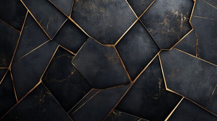 Black and Gold Geometric Patterned Wall Texture