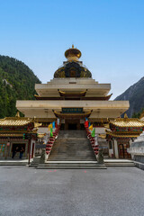 Zharu Temple, a Tibetan temple, in Jiuzhaigou National Park