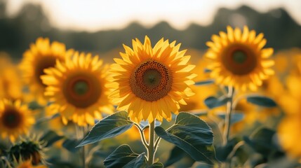 Sunflowers in a Field