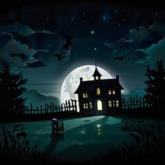 Fototapeta premium halloween background with castle