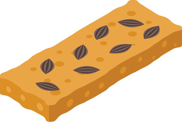 Crunchy cereal bar with sunflower seeds, a healthy and nutritious breakfast option