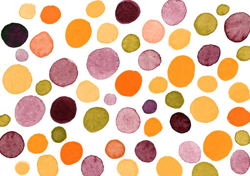 Simple autumn colored watercolor blobs
