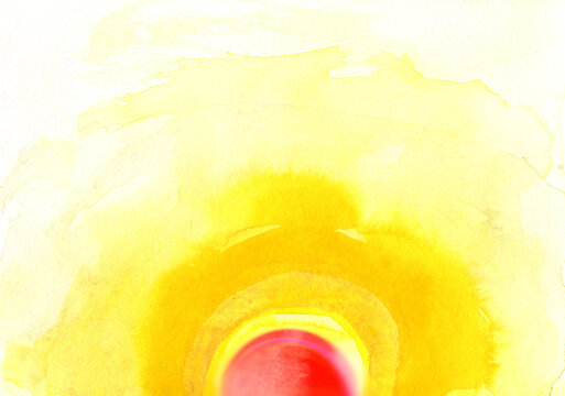 Watercolor painting of rising or setting sun