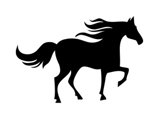 black horse silhouette vector illustration