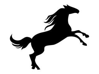 Drawing a silhouette of a running horse