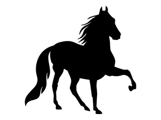 black horse silhouette vector illustration