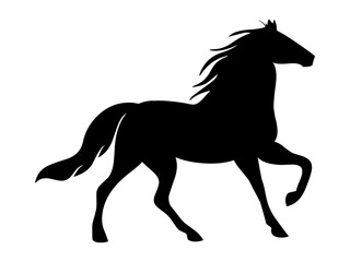 black horse silhouette vector illustration