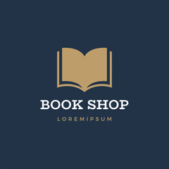 Book logo template. Modern elegant logotype. 
