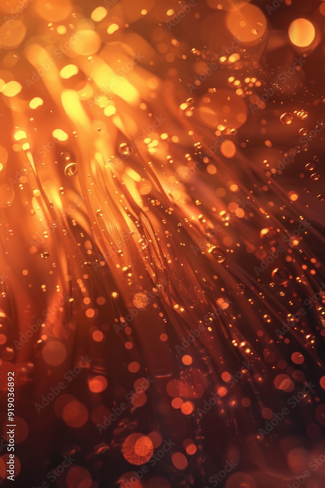 Poster a close-up shot of a blurry background with lights, ideal for use in designs where a subtle glow is 