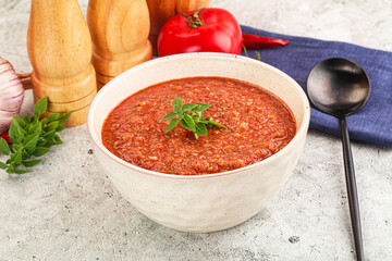 Cold vegan tomato soup Gazpacho