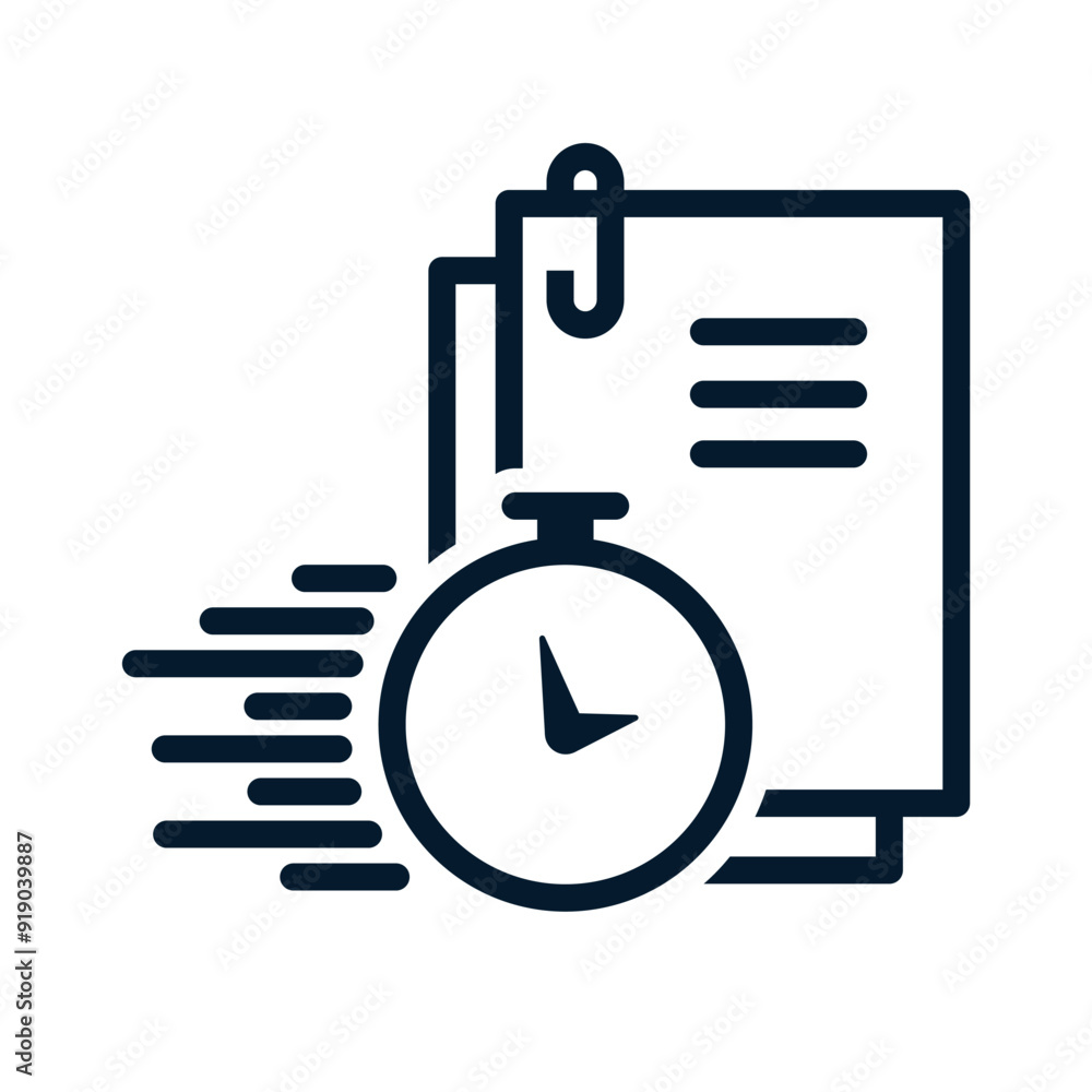 Poster document quick review concept. vector linear icon isolated on white background.