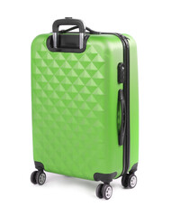 One light green suitcase isolated on white