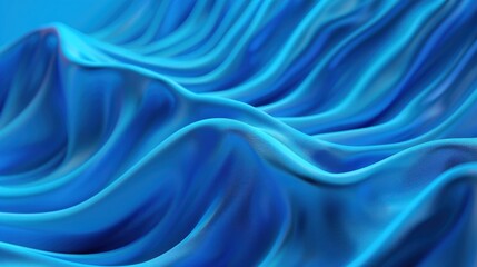 Obraz premium Dynamic Blue Wave, a striking digital illustration featuring an abstract background of flowing blue waves, evoking a sense of movement and depth through intricate 3D rendering.