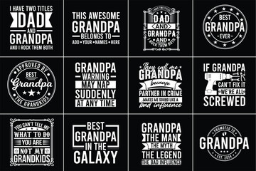 Obraz premium Grandpa T-Shirt Design Bundle