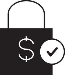 Secured Shopping Bag Icon
