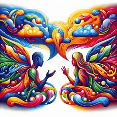 Obraz premium abstract background with butterflies