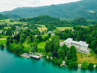 Obraz premium aerial view of Lake Bled Slovenia