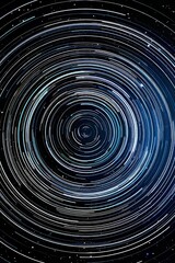 Obraz premium Celestial Dance Long Exposure Captures the Rotation of Stars around the Celestial Pole.,astronomy