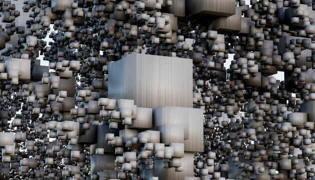 3D rendering of abstract cube blocks