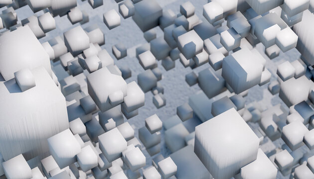 3D rendering of abstract cubes shape