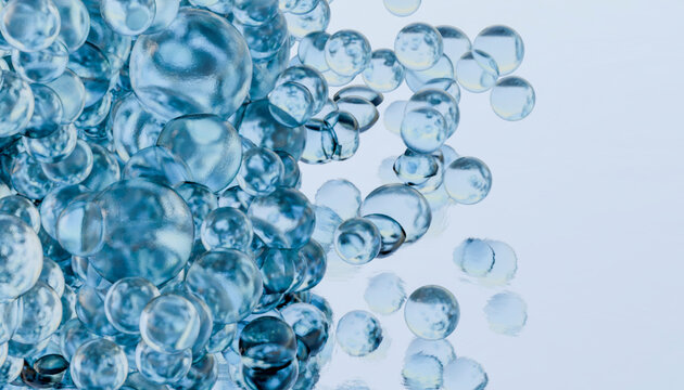 3D rendering illustration of water molecules
