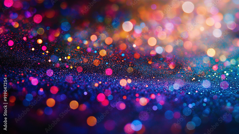 Aufkleber a mesmerizing mosaic of small, shimmering dots that radiate in a spectrum of colors, ranging from de