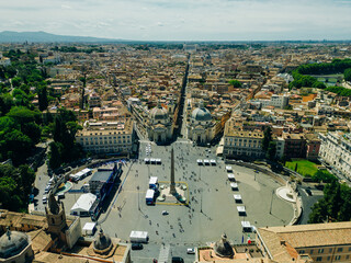 piazza del popolo in downtown rome, italy
