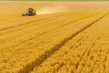 Obraz premium empty country road with field and rural landscape background on a sunny day -. Beautiful simple AI generated image in 4K, unique.