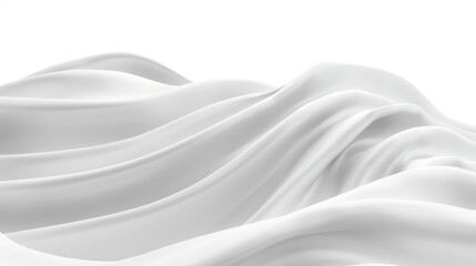 Abstract White Flowing Cloth, Elegant Waves Background, Soft Light, Subtle Shadows, High Resolution