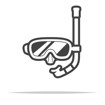 recommend clip art: Diving mask with snorkel icon transparent vector isolated