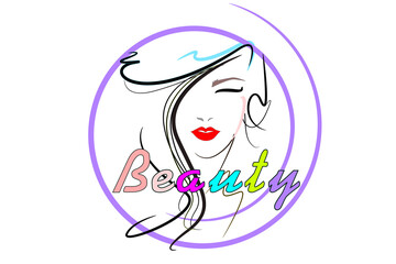 female beauty line design and brush strokes