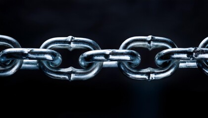 Obraz premium Strength in Steel: Close-Up of Metal Chain Links