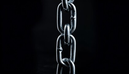 Obraz premium Strength in Steel: Close-Up of Metal Chain Links