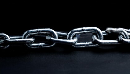 Obraz premium Strength in Steel: Close-Up of Metal Chain Links