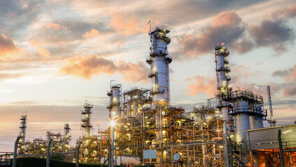 Oil and Gas Industrial zone,The equipment of oil refining,Close-up of industrial pipelines of an...