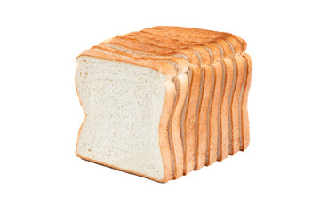 Slices of sandwich bread isolated on transparent background