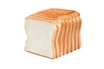 Slices of sandwich bread isolated on transparent background