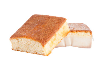 Sobao pasiego on white background